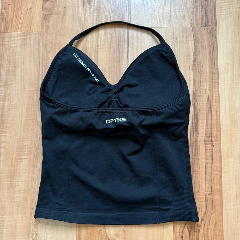 Black Women's Halter Tank Top - Picture 2 of 3